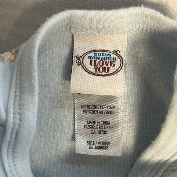 Guess How Much I love You - Blue Footie One Piece with Zipper - Picture 2 of 4